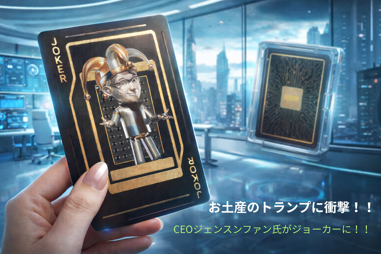 NVIDIAオフィスツアーのお土産である幻のトランプ